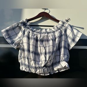 NWT boho flannel Crop Top, Size Medium